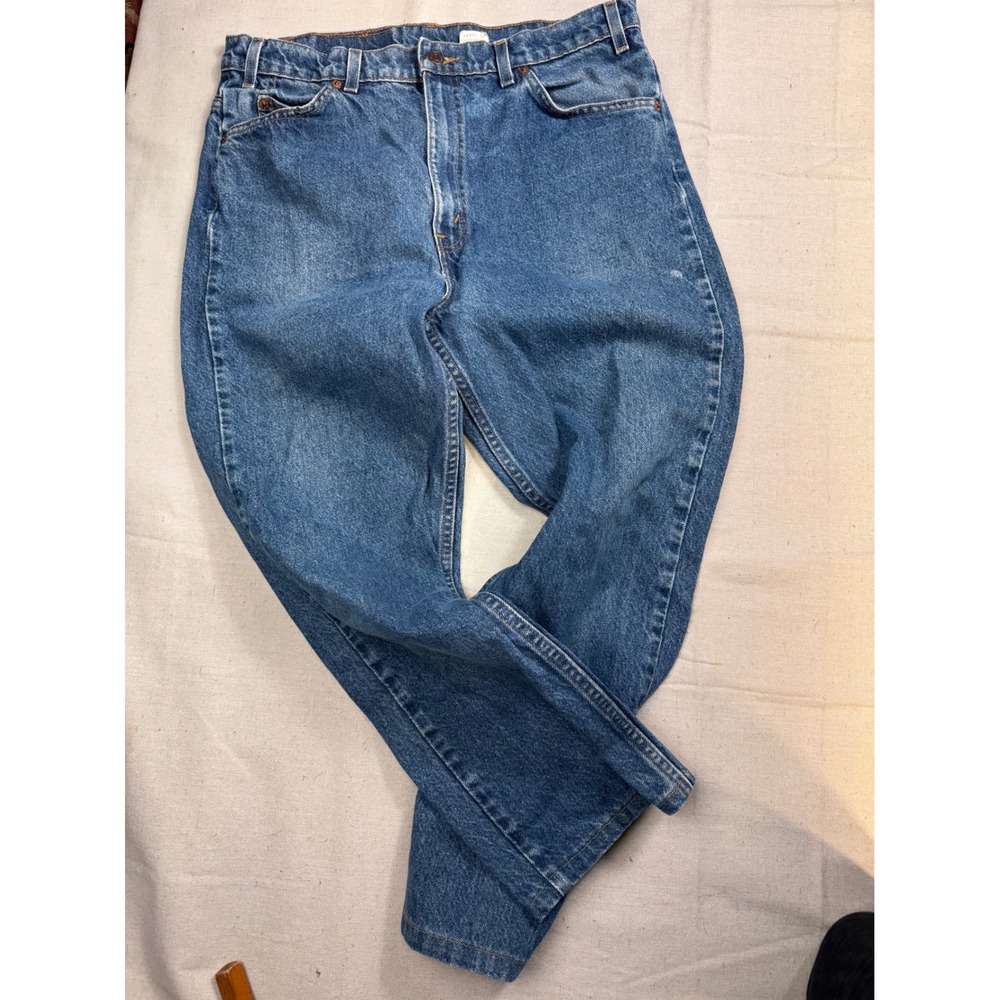 VTG Orange Tab  Levi's 505‎ Regular Fit Blue Denim Jeans Mens Measured 35 x 26